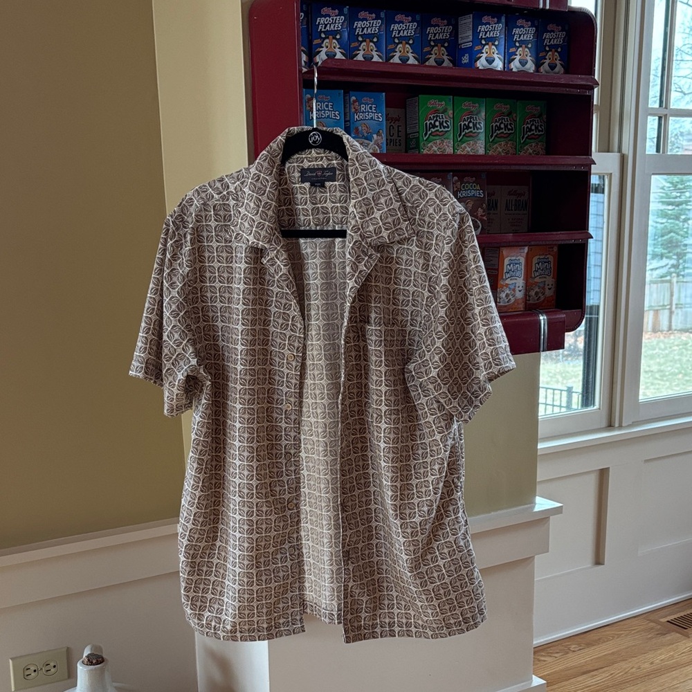 David Taylor Brown Patterned Shirt
